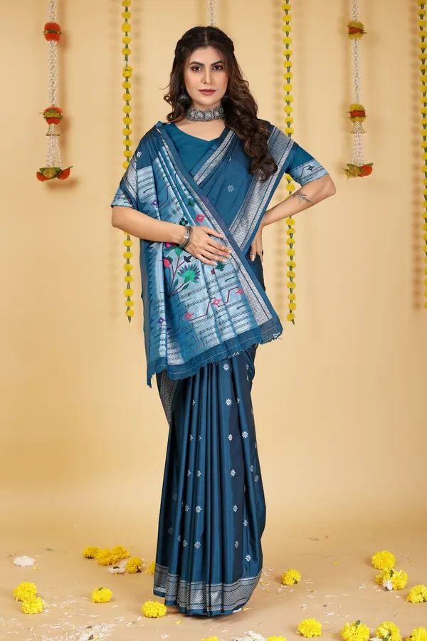 Rama_Green_Paithani_Silk_Saree_Crafted_with_Perfection_With_Blouse_Piece_Attached
